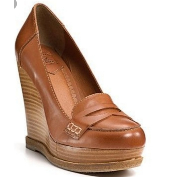 wedge penny loafers